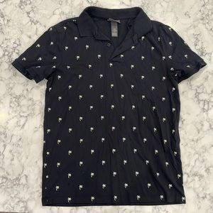 Navy palm tree polo H&M